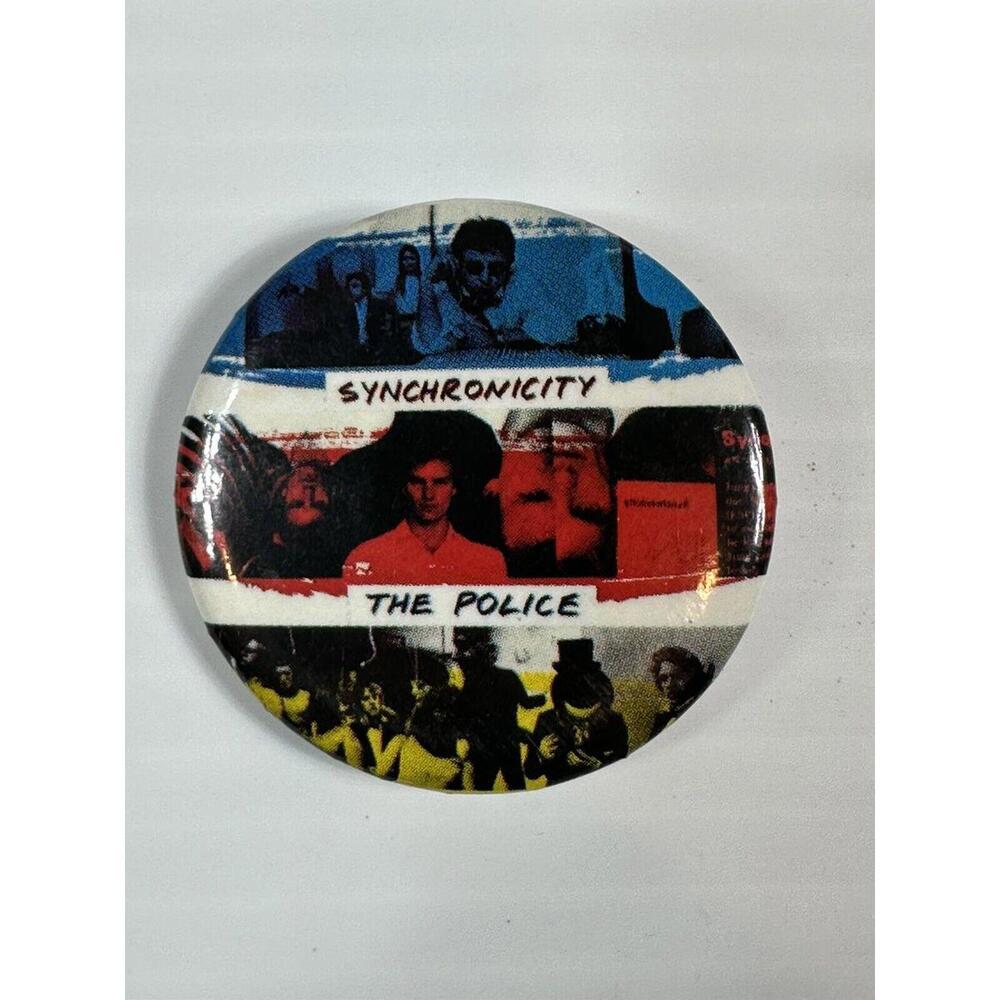 Vintage 1983 THE POLICE Synchronicity button licensed band pin badge 1.5" Sting